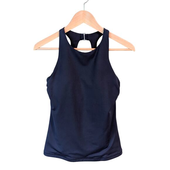 Athleta Maldives High Neck Tankini Top Womens Small 34B 34C Bra Cup  Dress Blue - Picture 1 of 9
